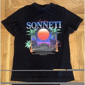 Sonneti London Black Tropical Tee Shirt Size L